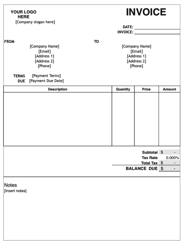 Excel Invoice Template Free Download Invoice Simple