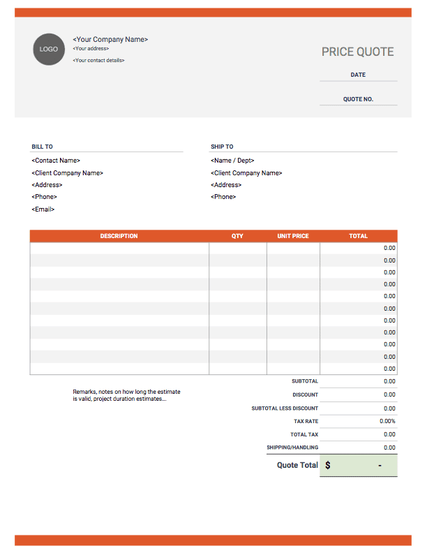 Sales Quotation Template