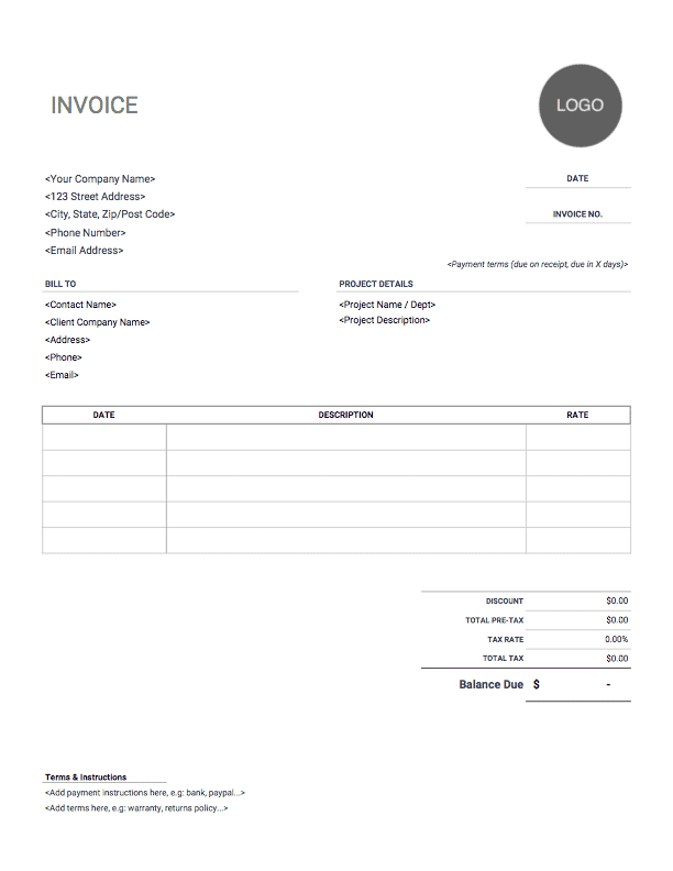 free invoice template pdf