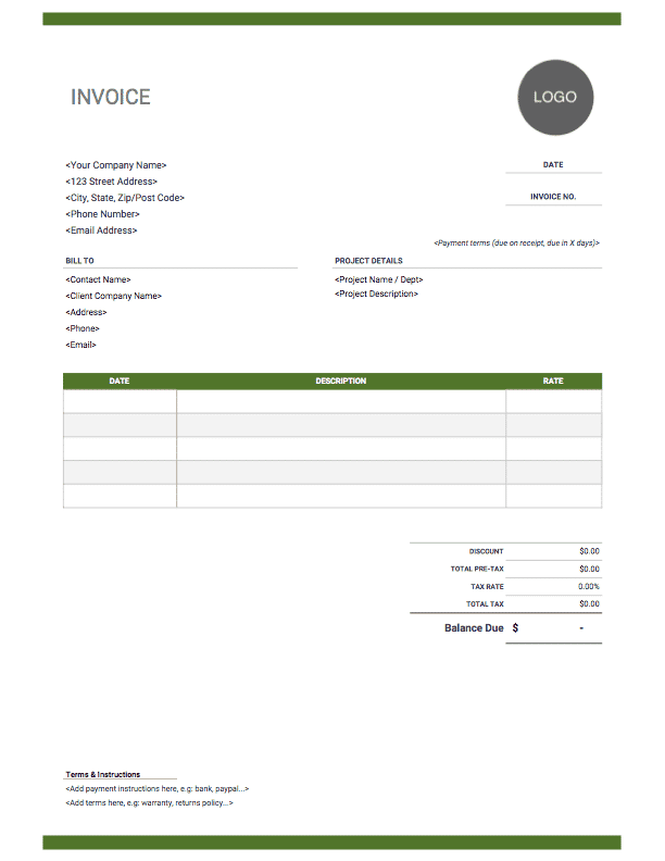 Get Service Invoice Template Australia Gif