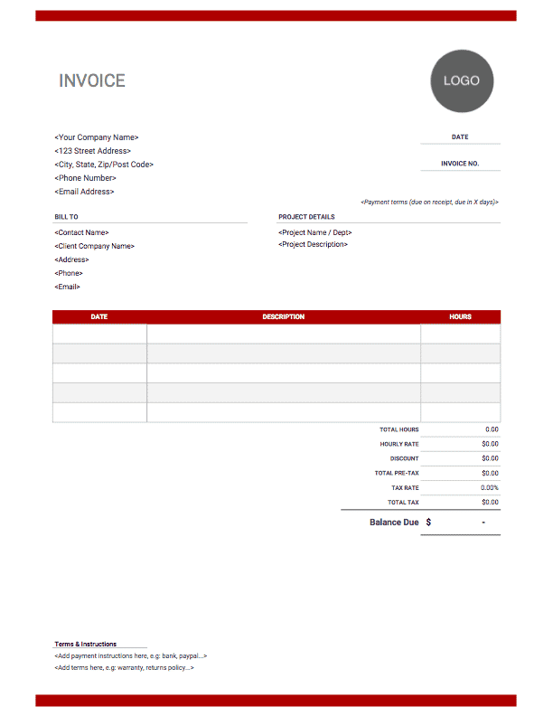 Hourly Invoice Template Excel from www.invoicesimple.com