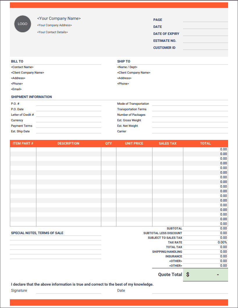 Sample Invoice Word Doc