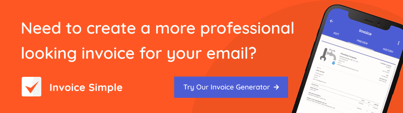 joist CTA for trying invoice simple generator for invoice email