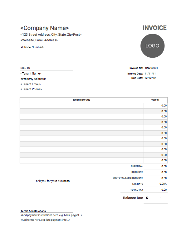 Free Invoice Templates for Excel Invoice Simple