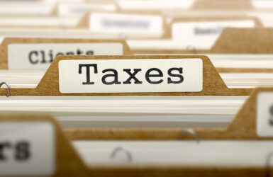 image of folder marked taxes