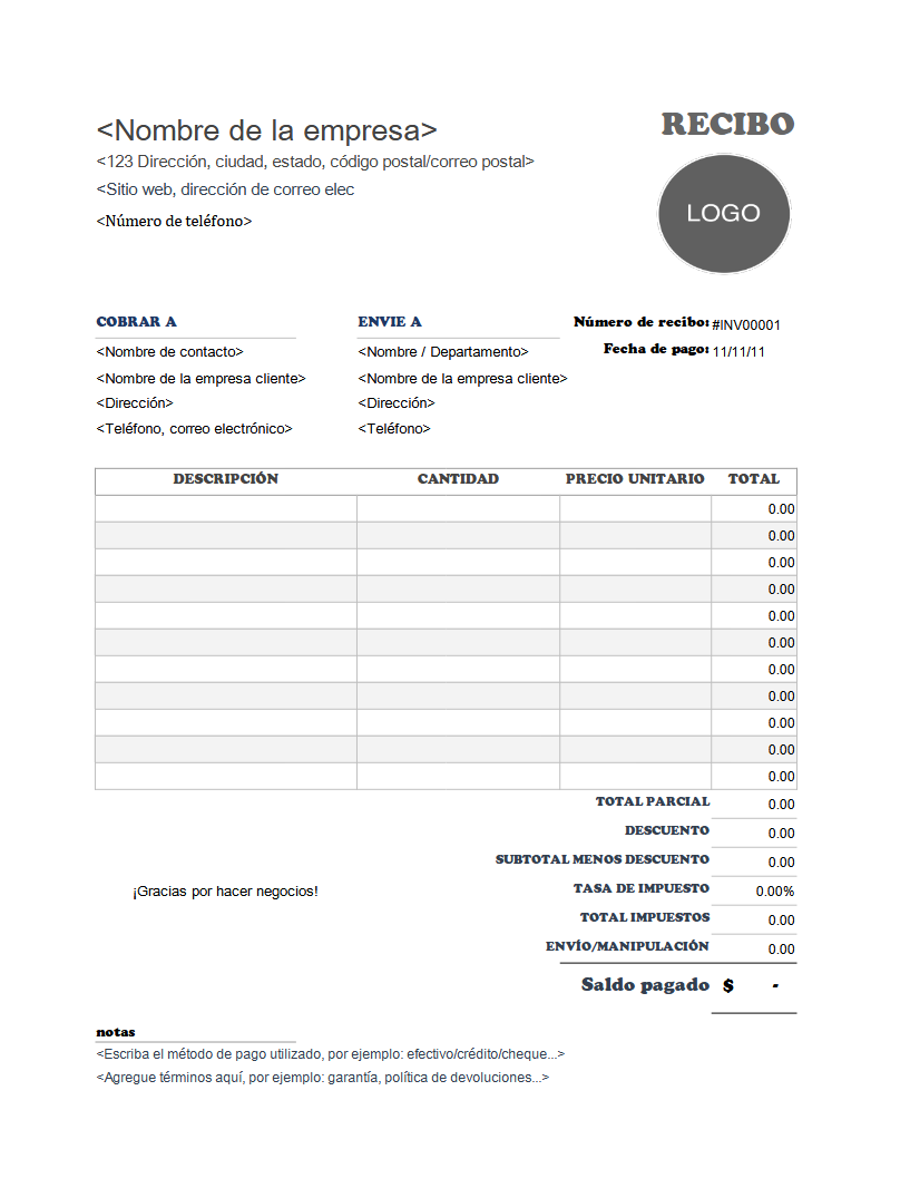 Receipt Template  📃 Free Invoice Generator