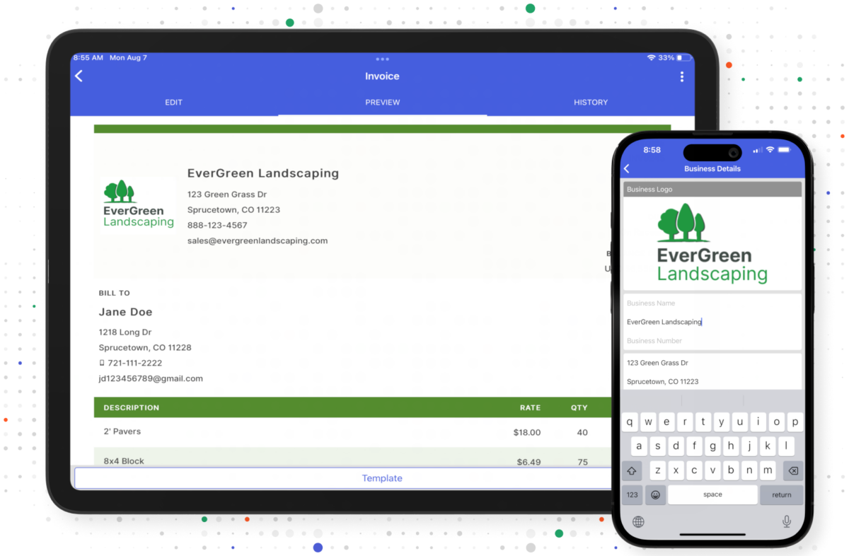 invoice simple invoice preview and branding on multiple devices