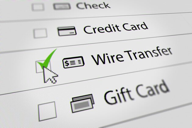 wire transfer payment option