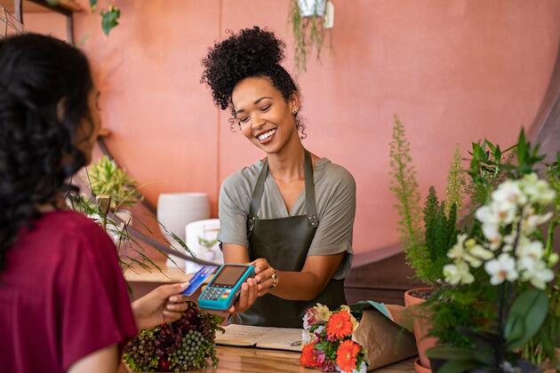 small business receiving credit card payment